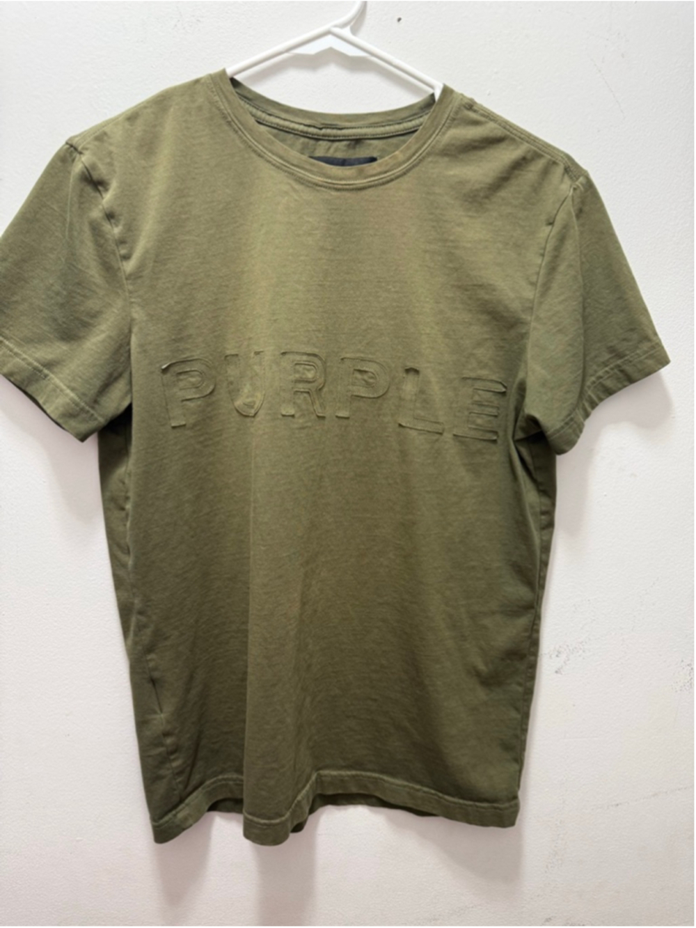 Men's Purple Brand Olive Green Short Sleeve Tee XS